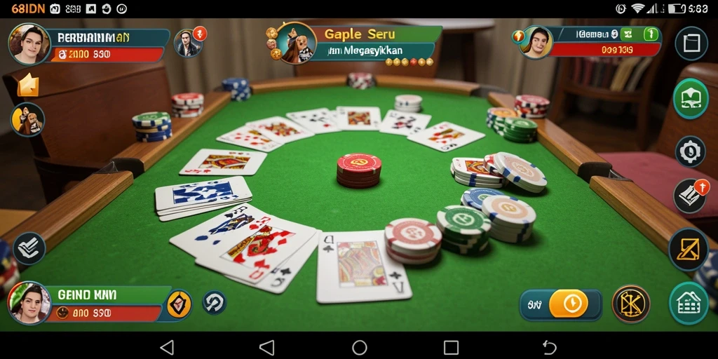 Screenshot gameplay 68IDN yang menampilkan keseruan permainan Gaple.