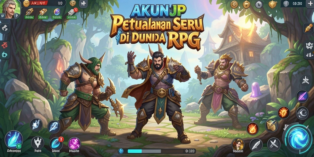 Tangkapan layar gameplay AKUNJP yang menampilkan aksi RPG mendebarkan.