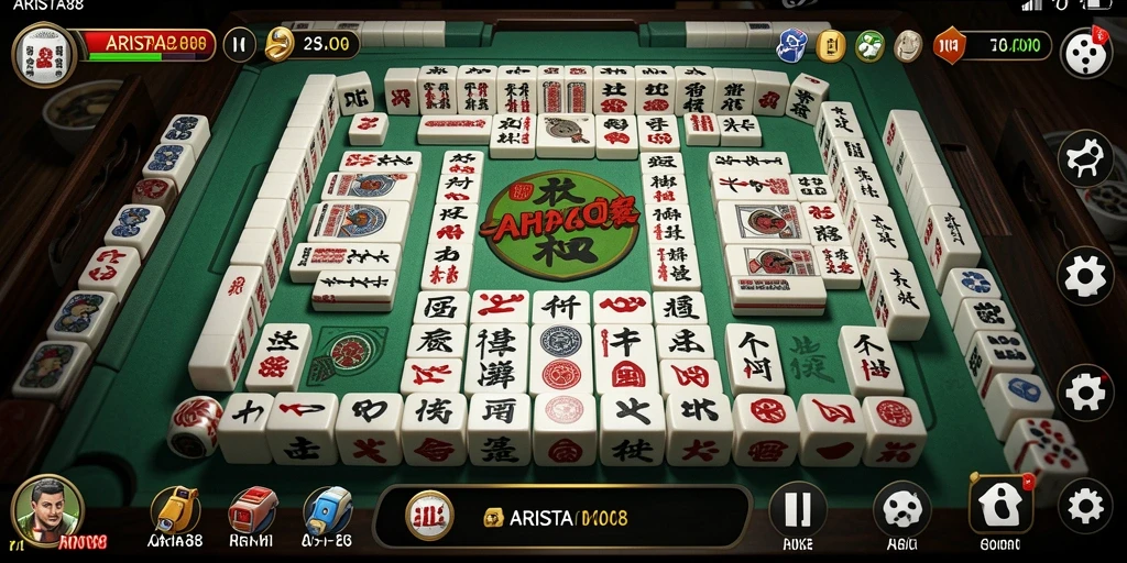 Screenshot ARISTA88 menampilkan gameplay Mahjong yang menarik dan interaktif.