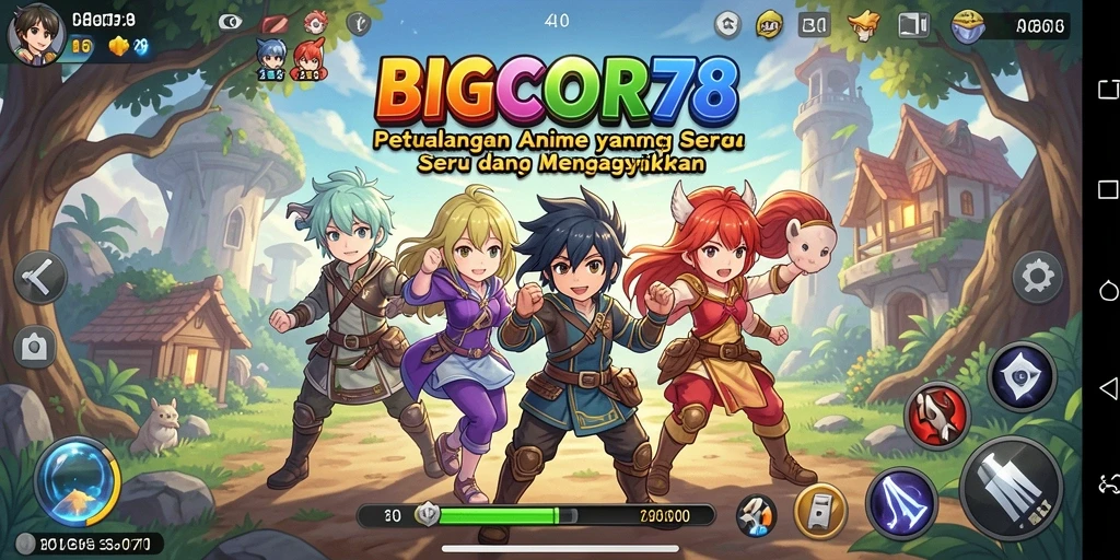 Tangkapan layar menunjukkan aksi seru dalam game Anime BIGCOR78.