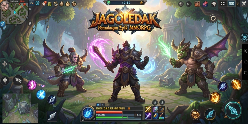 Tampilan gameplay epik dalam petualangan MMORPG JAGOLEDAK.