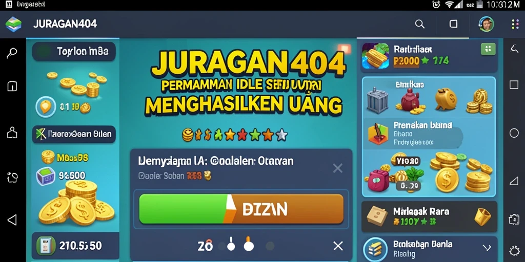 Tampilan gameplay seru dan mendebarkan di JURAGAN404.