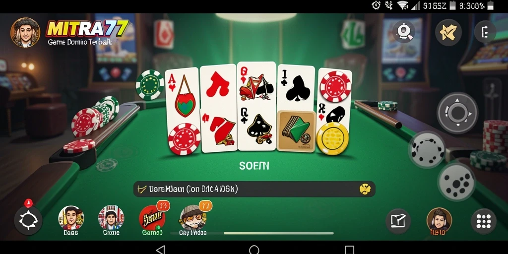 Tampilan gameplay seru di game Domino MITRA77.