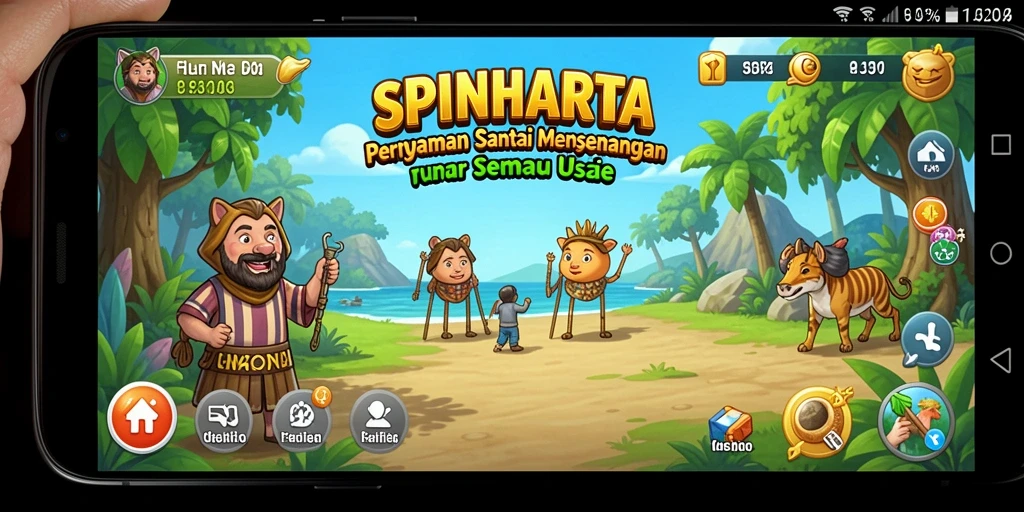 Tampilan gameplay SPINHARTA yang menyenangkan dan interaktif.